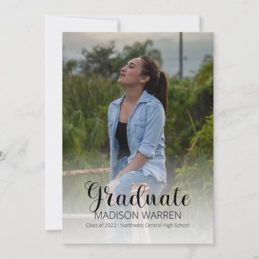 Faire-part Diplômé en Script Classy Deux Photo Sage Graduatio (Devant)