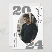 Faire-part Diplômé en Script moderne Diplôme en photo simple (Devant)