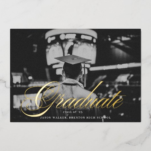 Faire-part diplômé en typographie de script (Recto)