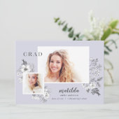 Faire-part Diplômé floral illustré à la main (Debout devant)