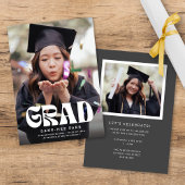 Faire-part Diplôme Gras Retro Grad Photo Grad