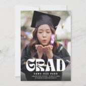 Faire-part Diplôme Gras Retro Grad Photo Grad (Devant)