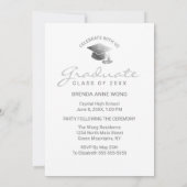 Faire-part Diplôme Gris moderne Typographie de script Photo (Dos)