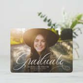 Faire-part Diplôme horizontal de script simple (Debout devant)