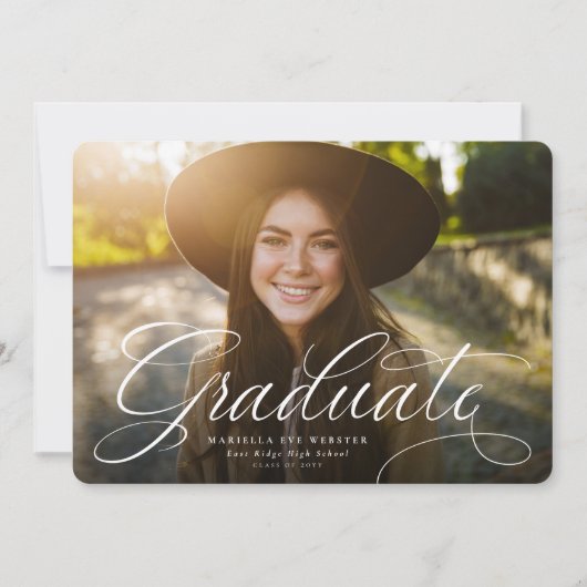 Faire-part Diplôme horizontal de script simple (Devant)