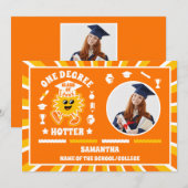 Faire-part Diplôme Hotter Retro 2 Photo Graduation (Devant / Derrière)