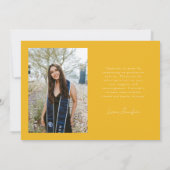 Faire-part Diplômé Jaune Merci 2-Photo  (Dos)