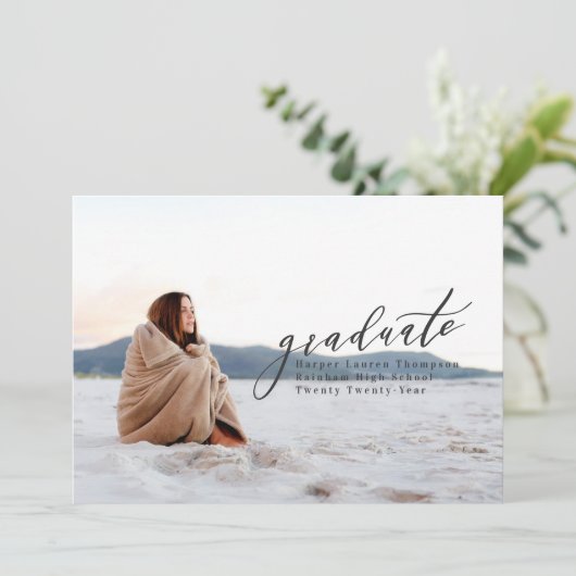 FAIRE-PART DIPLÔME MINIMAL (Debout devant)