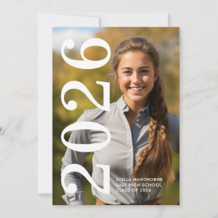 Faire-part Diplômé Minimal Bold Classique 2026