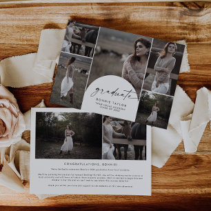 Faire-part Diplômé moderne Boho Arch Diplômé Multi Photo