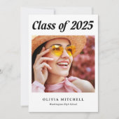 Faire-part Diplômé Moderne | Diplôme noir et blanc à deux pho (Devant)