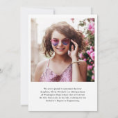 Faire-part Diplômé Moderne | Diplôme noir et blanc à deux pho (Dos)