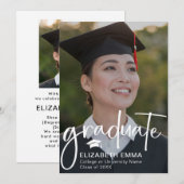 Faire-part Diplômé Moderne Écriture Tendance Félicitations Di (Devant / Derrière)