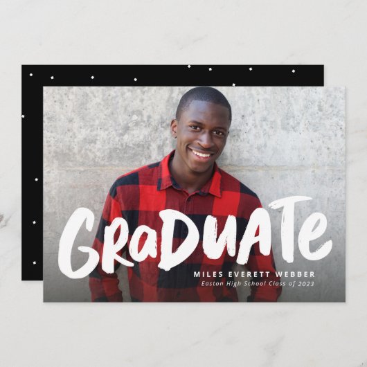 Faire-part Diplôme moderne moderne moderne tendance une gradu (Devant / Derrière)