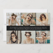 Faire-part Diplômé Moderne Noir et Blanc 12 Photos (Dos)