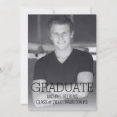 Faire-part Diplôme Moderne Simple Noir et Blanc (Devant)