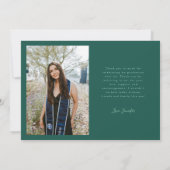 Faire-part Diplôme Multi Photo Vert Grateful (Dos)