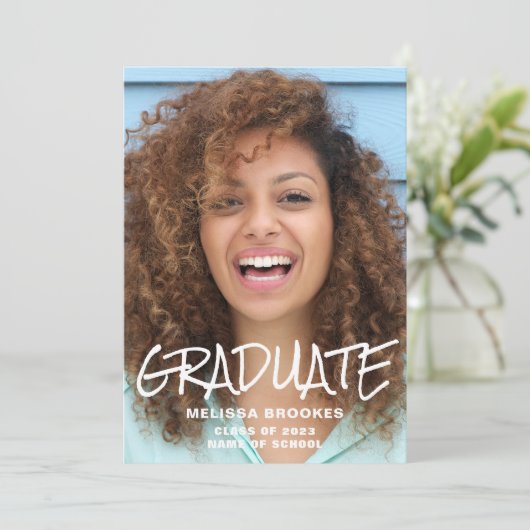 Faire-part Diplôme photo (Debout devant)