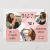 Faire-part Diplôme photo Abstrait en Cercle rose (Devant)