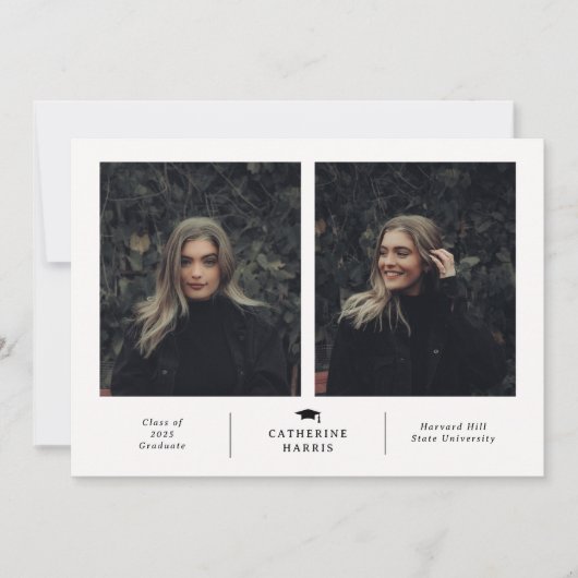 Faire-part Diplôme photo chic et élégant (Devant)