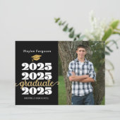 Faire-part Diplôme photo Christian Black Gold 2025 (Debout devant)