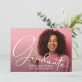 Faire-part Diplôme photo de script chic (Debout devant)