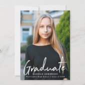 Faire-part Diplôme photo de script de pinceau moderne (Devant)