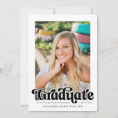 Faire-part Diplôme photo de script rétro (Devant)