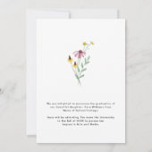 Faire-part Diplôme photo fleur sauvage (Dos)