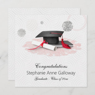 Faire-part Diplôme Photo Graphique Carton en mortier blanc