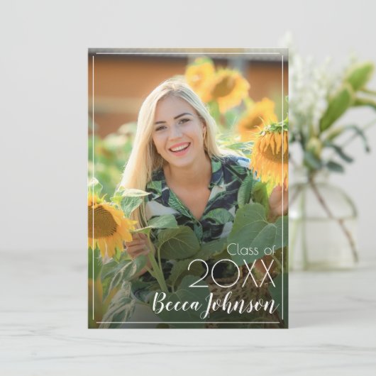 Faire-part Diplôme photo moderne (Debout devant)