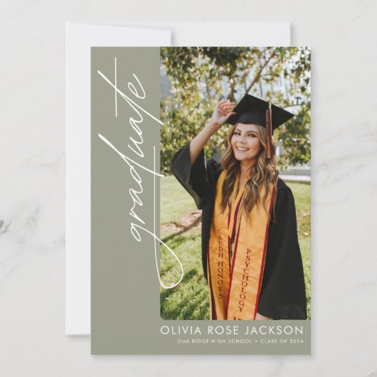 Faire-part Diplôme photo moderne (Devant)