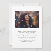 Faire-part Diplôme photo moderne de 2e année (Dos)