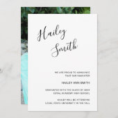 Faire-part Diplôme photo moderne en noir et blanc (Devant / Derrière)