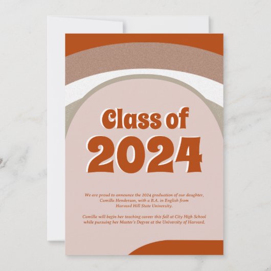 Faire-part Diplôme photo Retro super Boho Arch (Dos)