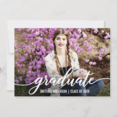Faire-part Diplômé Photo Script moderne (Devant)