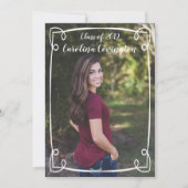 Faire-part Diplôme photo simple à main tiré (Devant)