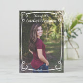 Faire-part Diplôme photo simple à main tiré (Debout devant)