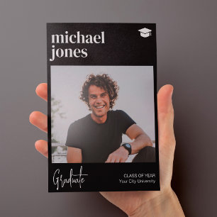 Faire-part Diplômé photo simple classique graduation