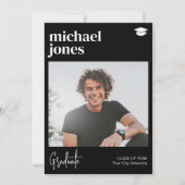 Faire-part Diplômé photo simple classique graduation (Devant)