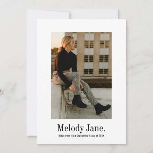 Faire-part Diplôme photo vintage classique (Devant)