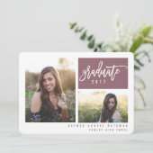 FAIRE-PART DIPLÔME PHOTOGRAPHIQUE DOUBLE AVEC PHOTOS DE TRAVA (Debout devant)