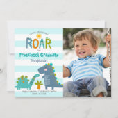 Faire-part Diplôme Préscolaire Photo Dinosaures Garçon mignon (Devant)