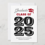 Faire-part Diplômé Red Black University College (Devant)