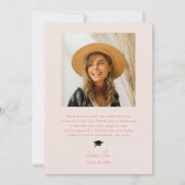 Faire-part Diplômé Rétro Arche rose (Dos)