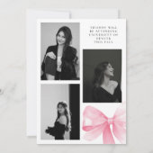 Faire-part Diplôme Ruban Rose (Dos)