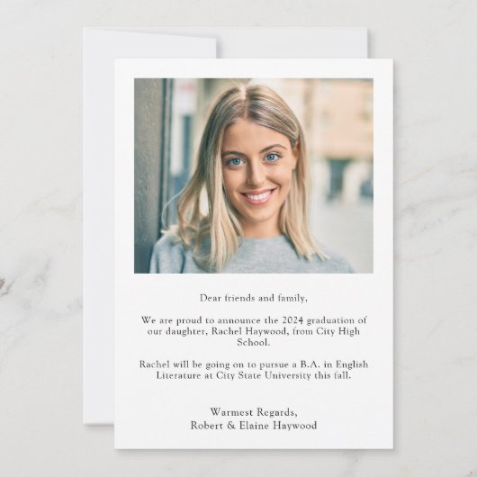 Faire-part Diplôme secondaire moderne simple (Dos)