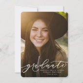 Faire-part Diplômé simple diplôme photo (Devant)