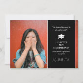 Faire-part Diplômé simple en photo (Devant)