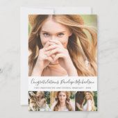 Faire-part Diplôme simple en quadrillage photo (Devant)